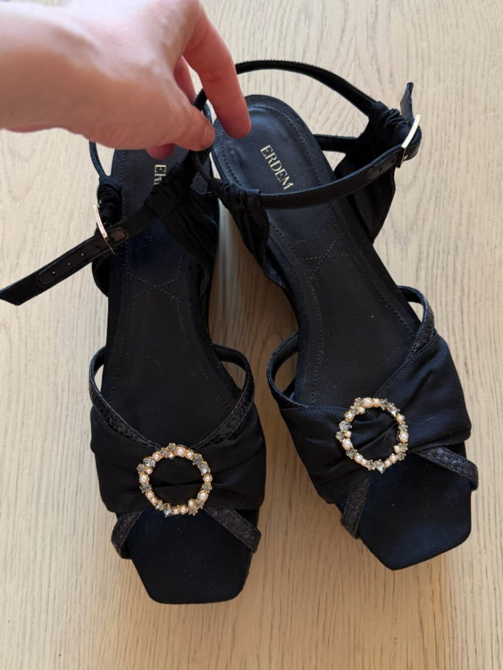 Erdem Black Wedges - 10.5